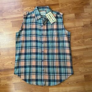 3/$20 Rosettes blue/orange plaid cotton vest